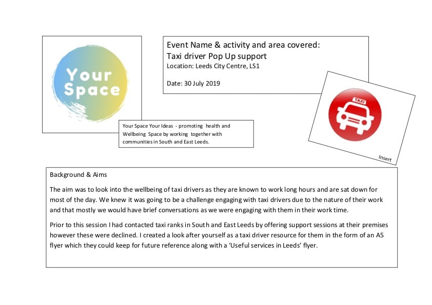 Taxi Driver Pop Up Support