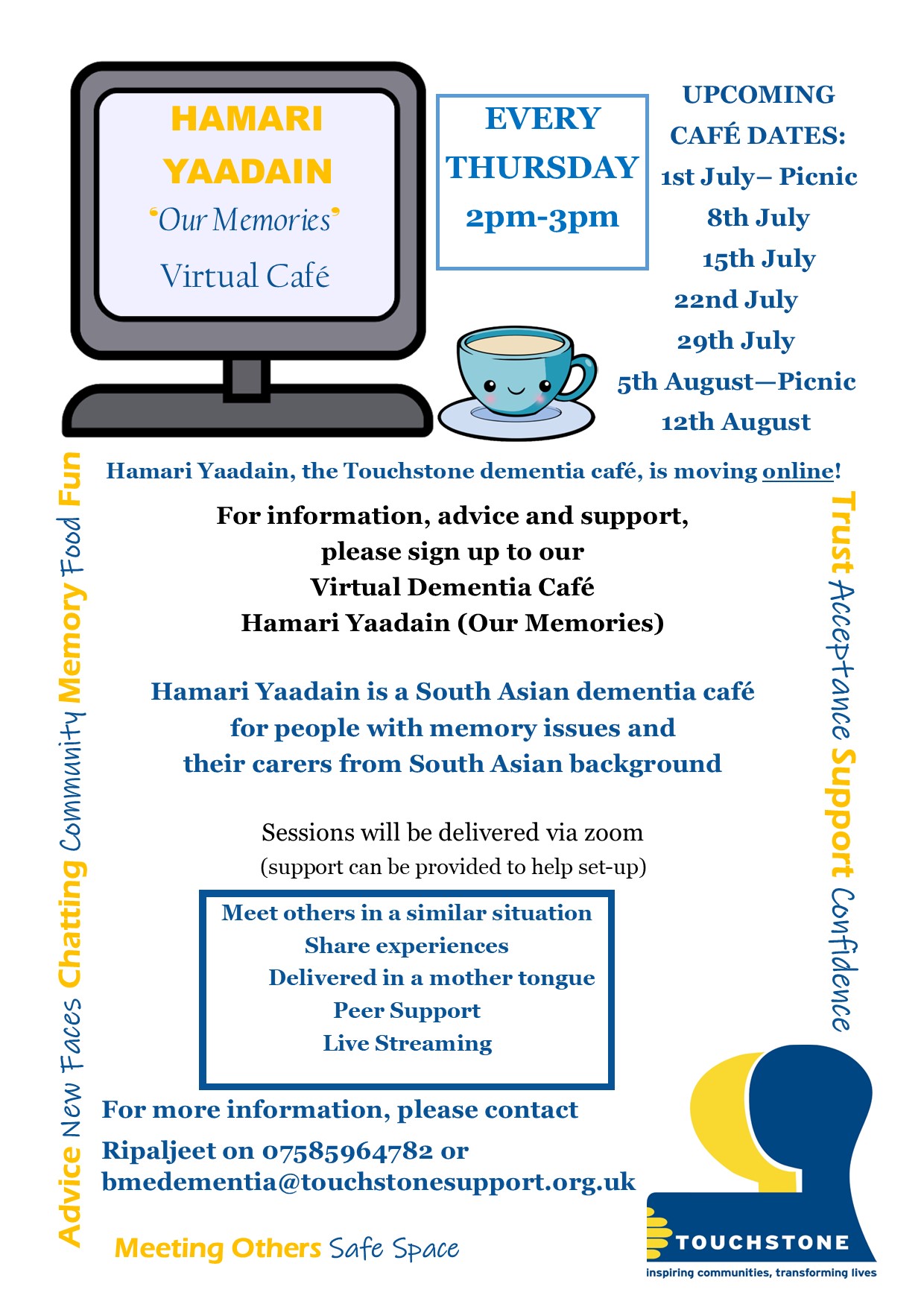 Dementia Cafe poster July-August